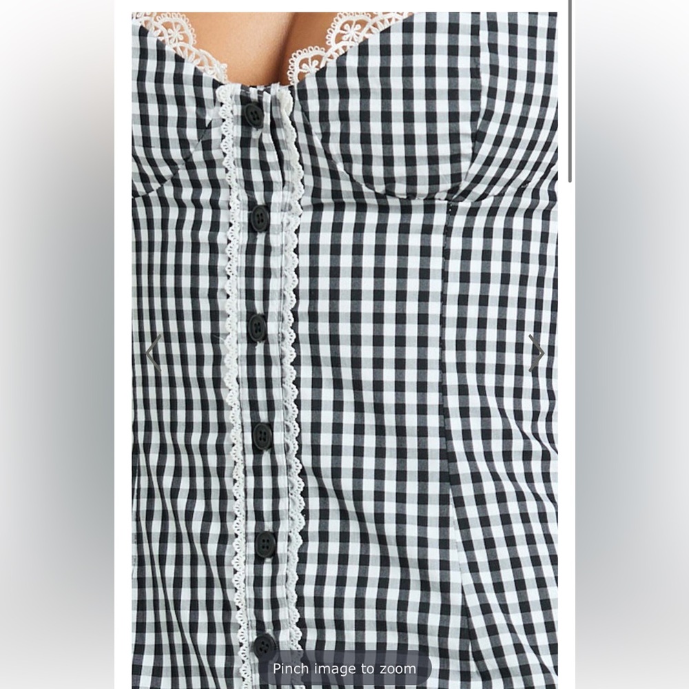 Showpo Black and White Gingham Midi Dress - Picture 3 of 3